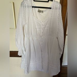 White Cotton Square Neck ASOS Dress